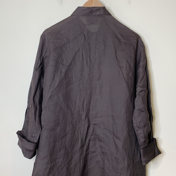 DUŠAN Brown 100% Bamboo Lightweight Oversized Made In Italy Maxi Shirt Dress L - Picture 11 of 15